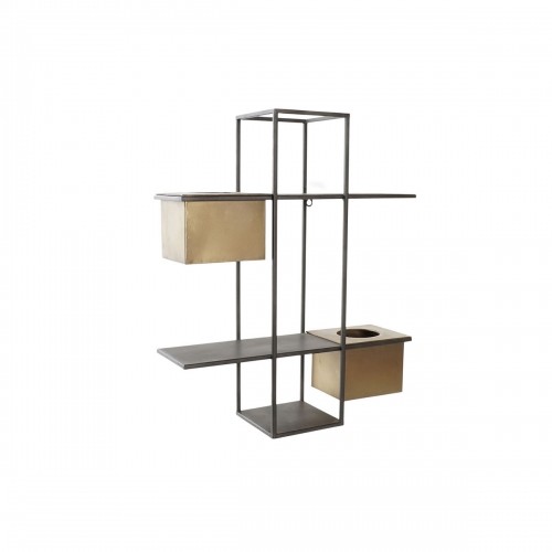 Shelves DKD Home Decor Black Metal Copper 2 Shelves (50 x 16 x 60 cm) image 1