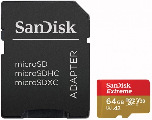 Sandisk memory card microSDXC 64GB Extreme Action + adapter image 1
