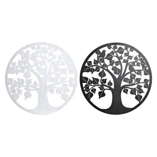 Wall Decoration DKD Home Decor 98 x 1 x 98 cm 100 x 1 x 100 cm Black Tree White Traditional (2 Units) image 1