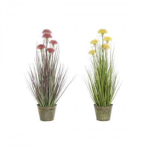 Декоративное растение DKD Home Decor Розовый Металл Жёлтый PVC (30 x 30 x 78 cm) (2 штук) image 1