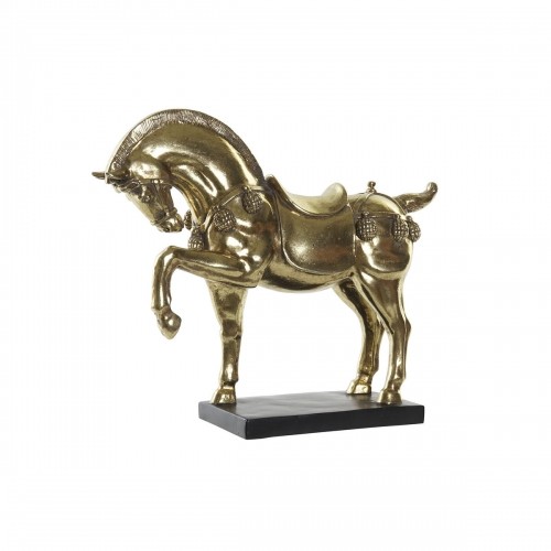 Decorative Figure DKD Home Decor 29 x 9 x 25 cm Horse Black Golden image 1