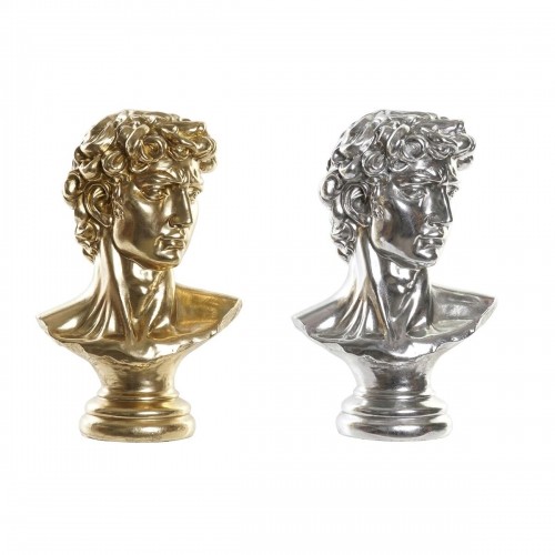 Decorative Figure DKD Home Decor 24,5 x 17,5 x 36 cm Silver Golden Bust Neoclassical (2 Units) image 1