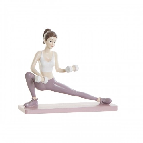 Dekoratīvās figūriņas DKD Home Decor Rozā Sveķi Yoga (20 x 8 x 16,5 cm) image 1