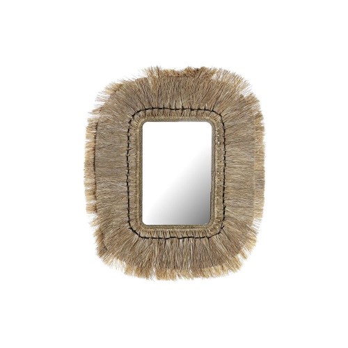 Wall mirror DKD Home Decor Crystal Natural Jute (50 x 2 x 60 cm) image 1