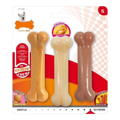 Dog teether Nylabone Extreme Chew Value Pack Bacon Арахисовое масло Размер S Курица Нейлон (3 pcs) image 1