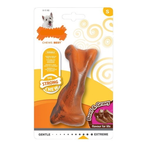 Dog chewing toy Nylabone Strong Chew Sauce Meat Rubber Size S image 1