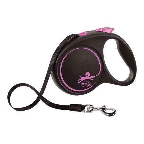 Dog Lead Flexi BLACK DESIGN 5 m Pink Size M image 1