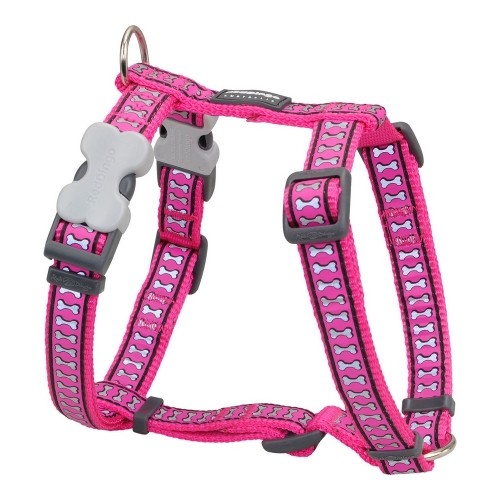 Dog Harness Red Dingo Pink Bone Reflective 30-48 cm Fuchsia image 1