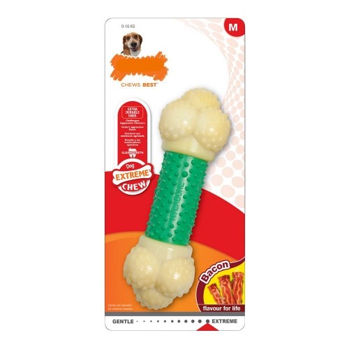 Dog teether Nylabone Extreme Chew Double Action Bacon Мята 2 в 1 Резина Размер XL Нейлон image 1