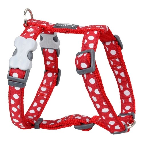 Dog Harness Red Dingo Style Red Spots 30-48 cm image 1