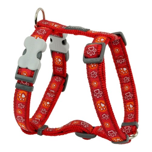 Dog Harness Red Dingo Style Red Animal footprint 30-48 cm image 1