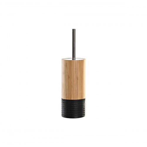 Toilet Brush DKD Home Decor Black Natural Bamboo 10 x 10 x 36,8 cm image 1
