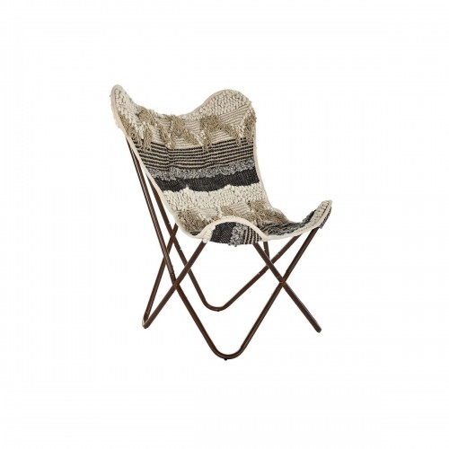 Garden chair DKD Home Decor Black Brown Cotton Iron (74 x 65 x 90 cm) image 1