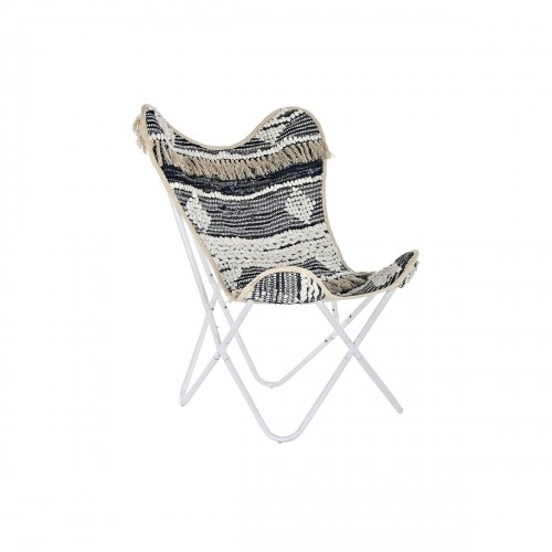 Садовое кресло DKD Home Decor Чёрный Хлопок Белый Железо (74 x 65 x 90 cm) image 1