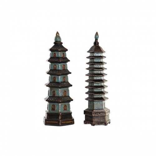Decorative Figure DKD Home Decor 15 x 17 x 50 cm Turquoise Oriental (2 Units) image 1