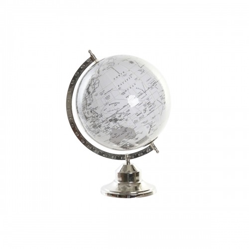 Земной глобус DKD Home Decor Серебристый Серый Алюминий Белый PVC (27 x 25 x 38 cm) image 1
