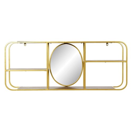Wall mirror DKD Home Decor Mirror Golden Metal Wood Brown (100 x 18 x 40 cm) image 1