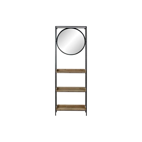 Настенное зеркало DKD Home Decor Зеркало Натуральный Чёрный Металл Деревянный (61 x 17,5 x 181 cm) image 1