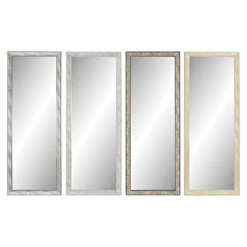 Настенное зеркало DKD Home Decor Стеклянный Натуральный Серый Коричневый Белый PS 4 штук Лист растения (36 x 2 x 95,5 cm) image 1