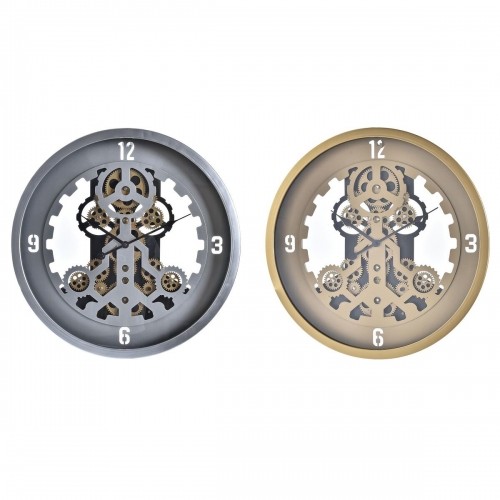 Настенное часы DKD Home Decor Стеклянный Серебристый Позолоченный Железо (50 x 8 x 50 cm) image 1