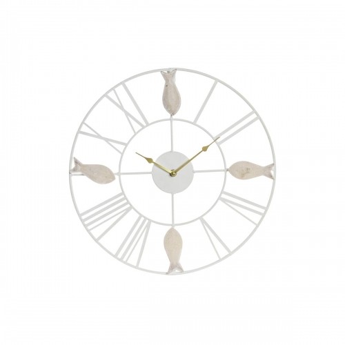 Sienas pulkstenis DKD Home Decor Metāls MDF Balts Spirāles (39 x 3,5 x 39 cm) image 1