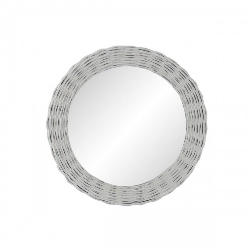 Настенное зеркало DKD Home Decor Стеклянный MDF Белый плетеный Cottage (63 x 4 x 63 cm) (63 x 63 x 4 cm) image 1