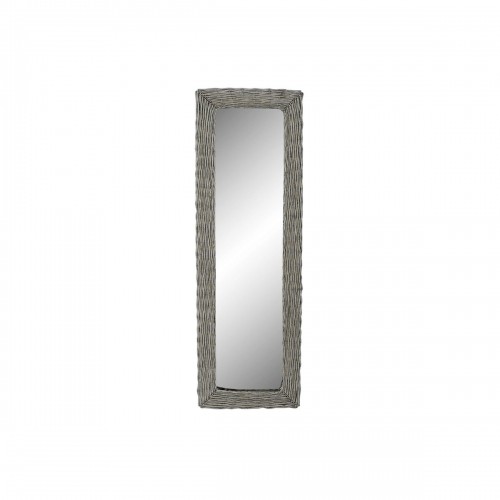 Wall mirror DKD Home Decor Mirror Grey wicker Cottage (43 x 4 x 133 cm) (43 x 4 x 132 cm) image 1