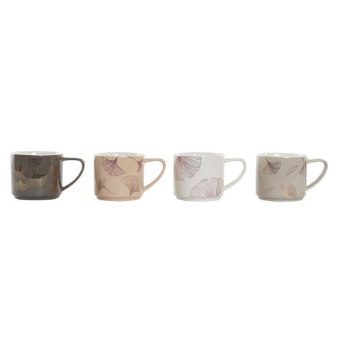 Набор из 4 кружек Mug DKD Home Decor Серый Бежевый Розовый Металл Белый современный (330 ml) image 1