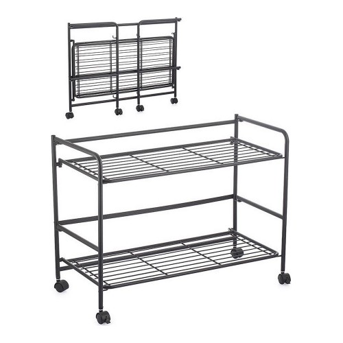 Shelves Confortime Black Iron Foldable With wheels (67 x 30 x 44,8 cm) image 1