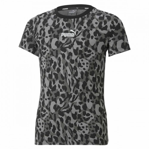 Child's Short Sleeve T-Shirt Puma Alpha AOP Black image 1