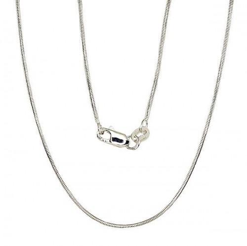 Серебряная цепочка Змейка 1 мм #2400085(PRh-Gr), Серебро	925°, родий (покрытие), длина: 50 см, 4.9 гр. image 1
