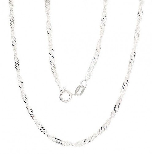 Серебряная цепочка Сингапур 2,5 мм , алмазная обработка граней #2400071, Серебро	925°, длина: 40 см, 3.3 гр. image 1