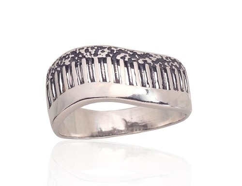 Серебряное кольцо #2101762(POx-Bk), Серебро	925°, оксид (покрытие), Размер: 17.5, 3.3 гр. image 1