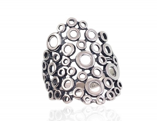 Серебряное кольцо #2101670(POx-Bk), Серебро	925°, оксид (покрытие), Размер: 17, 3.2 гр. image 1