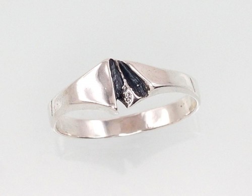 Серебряное кольцо #2101389(POx-Bk), Серебро	925°, оксид (покрытие), Размер: 17, 2.3 гр. image 1
