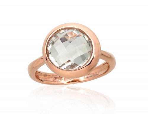 Золотое кольцо #1100959(Au-R)_AMG, Красное Золото	585°, Зеленый Аметист , Размер: 18, 4.51 гр. image 1