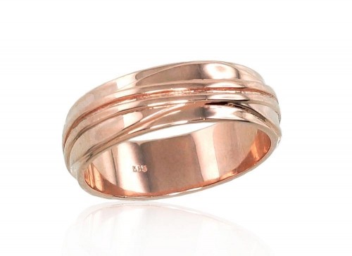 Золотое обручальное кольцо #1100553(Au-R), Красное Золото	585°, Размер: 22, 6.81 гр. image 1