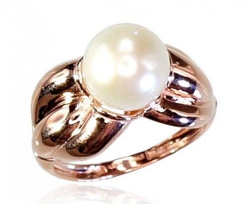 Zelta gredzens #1100339(Au-R)_PE, Sarkanais Zelts	585°, Pērles , Izmērs: 20, 5.35 gr. image 1
