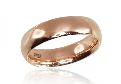 Золотое обручальное кольцо #1100271(Au-R), Красное Золото	585°, Размер: 22, 3.47 гр. image 1