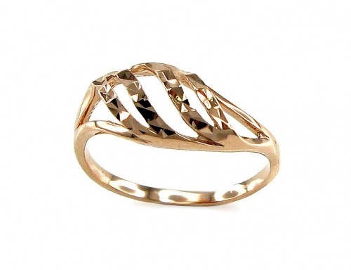 Золотое кольцо #1100067(Au-R), Красное Золото	585°, Размер: 15.5, 1.19 гр. image 1