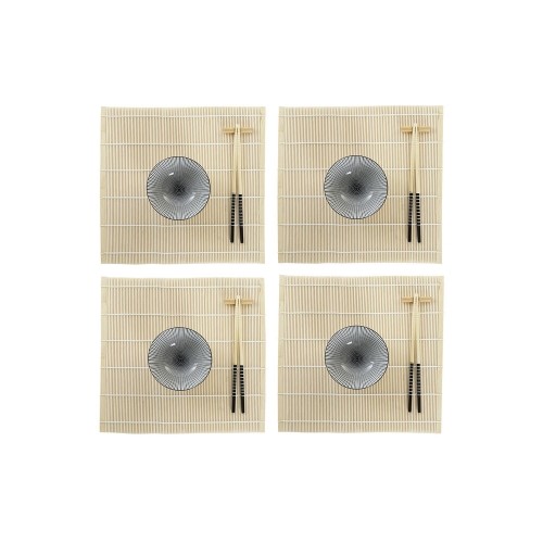 Набор для суши DKD Home Decor Чёрный Бамбук Керамика (14,5 x 14,5 x 31 cm) image 1