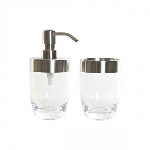 Bath Set DKD Home Decor Transparent Silver Aluminium polystyrene Plastic 10 x 7,5 x 16,5 cm image 1