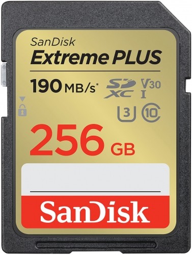 Sandisk memory card SDXC 256GB Extreme Plus image 1