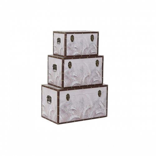 Set of Chests DKD Home Decor Canvas MDF Tropical (59,5 x 34 x 34 cm) image 1