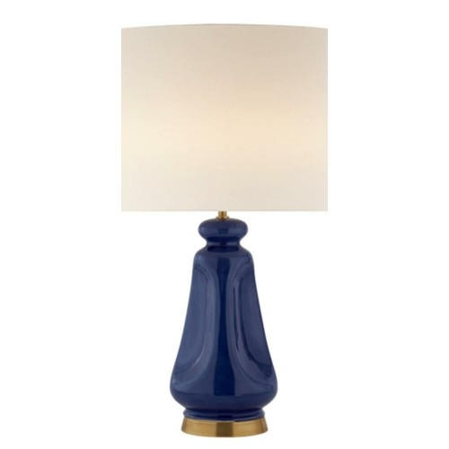 Настольная лампа DKD Home Decor Фарфор Бежевый полиэстер Тёмно Синий современный (35 x 35 x 64 cm) image 1