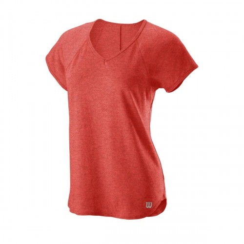 Wilson W TRAINING V-NECK TEE Hot Coral Heather image 1