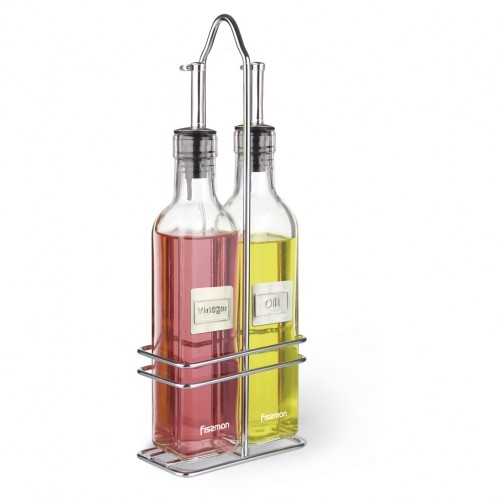 Fissman Pudeļu komplekts etiķim un eļļai 2x250 ml ar paliktni (stikls) image 1