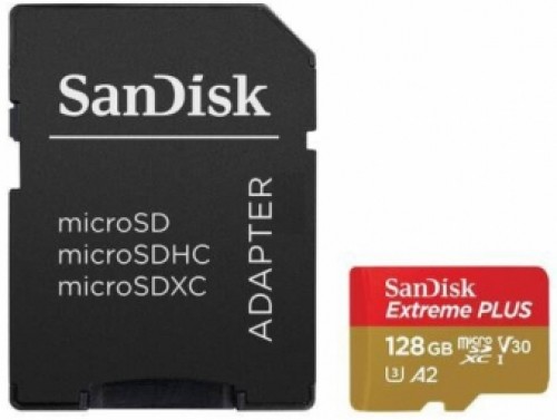SanDisk Extreme Plus 128GB microSDXC + SD Adapter image 1