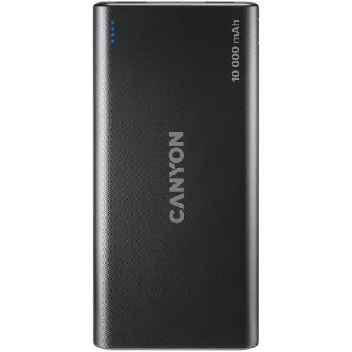 CANYON PB-108 Power bank 10000mAh Li-poly battery, Input 5V/2A, Output 5V/2.1A(Max), 140*68*16mm, 0.230Kg, Black image 1