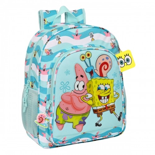 School Bag Spongebob Stay positive Blue White (32 x 38 x 12 cm) image 1